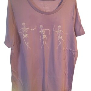 Grayson Threads Purple Tee with Skeleton Print